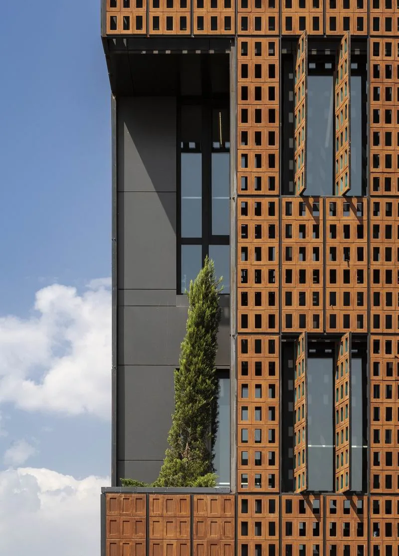 BIM Architecture | Pixel Decoration of Brick and Stone Structures | Office Building of Sharif University of Technology