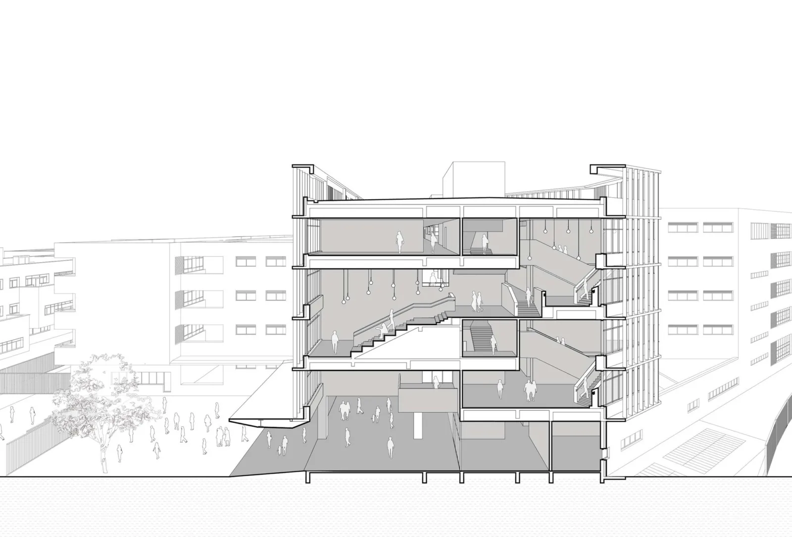 BIM Architecture | East China Normal University Second Affiliated Middle School Qiantan School and Ice Factory Tianqiantan Kindergarten/Zhizheng Architecture Studio+Dazheng Architecture Firm