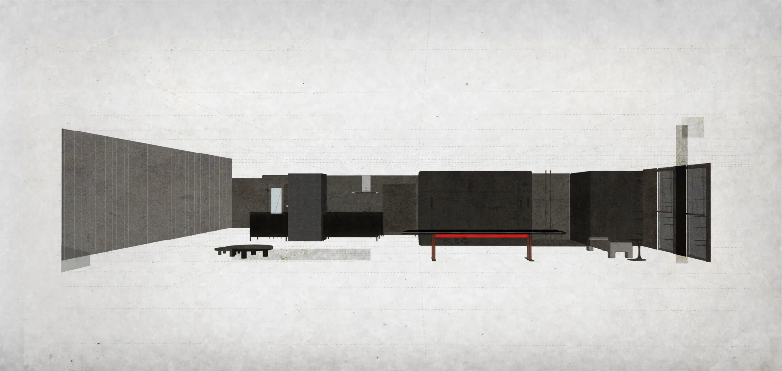 BIM architecture | Ink, a quiet world with pure contours/Water phase design