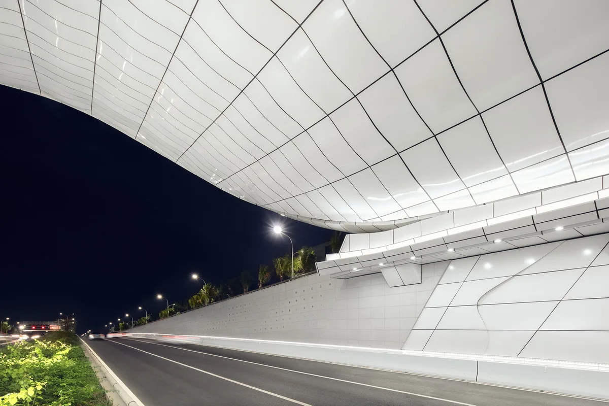 BIM Architecture | Haikou Civilization East Tunnel Light Transition Design: Elegant and Pure White Shell/Panda China