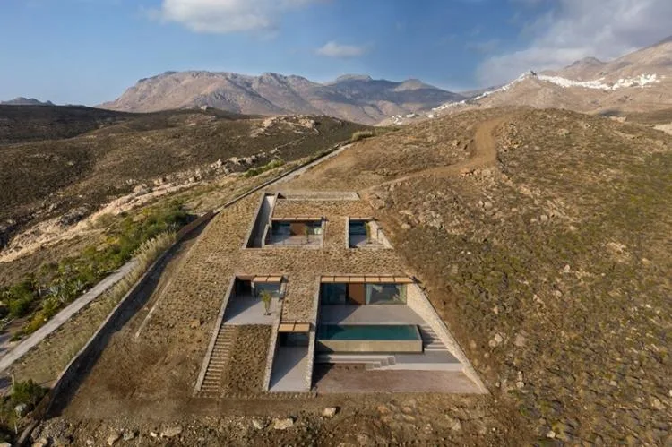 BIM Architecture | Embedded Underground 'Cave' Residences, Greece/Mold Architects