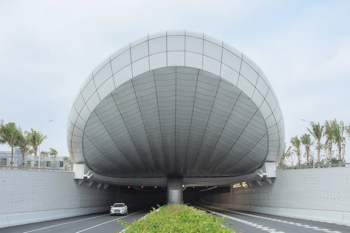 BIM Architecture | Haikou Civilization East Tunnel Light Transition Design: Elegant and Pure White Shell/Panda China