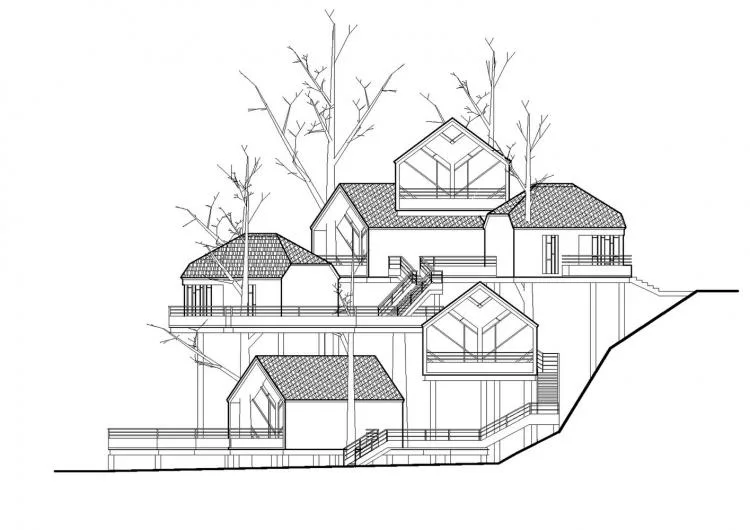 BIM Architecture | Hangzhou Kaiyuan Senbo Resort Hotel "Tree House": Crowded and Pushing "Dwarfs"/Wang Hui Architecture Studio