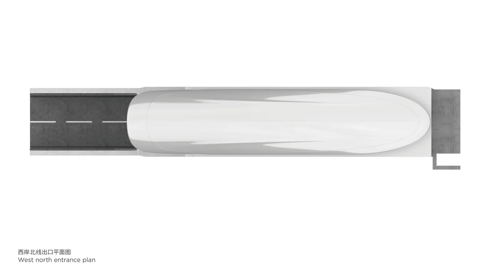 BIM Architecture | Haikou Civilization East Tunnel Light Transition Design: Elegant and Pure White Shell/Panda China