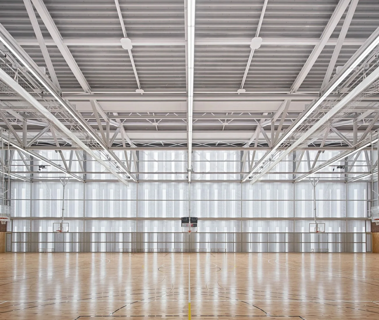 BIM Architecture | Semi underground Sports Stadium with Red Brick Walls | CAMP DEL FERRO Sports Center