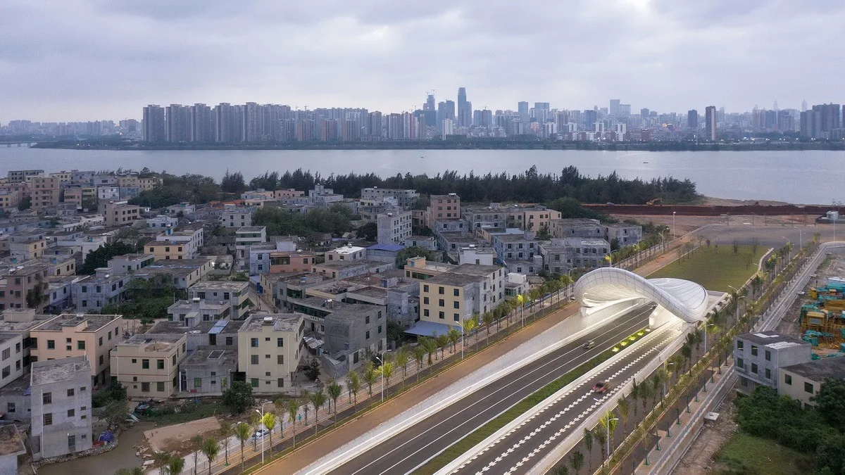 BIM Architecture | Haikou Civilization East Tunnel Light Transition Design: Elegant and Pure White Shell/Panda China