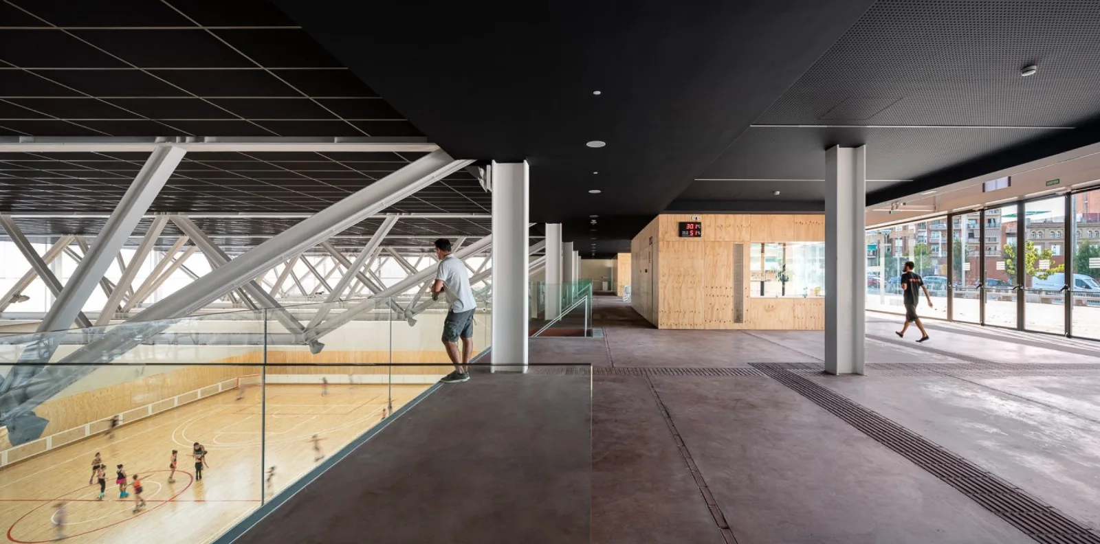 BIM Architecture | Semi underground Sports Stadium with Red Brick Walls | CAMP DEL FERRO Sports Center