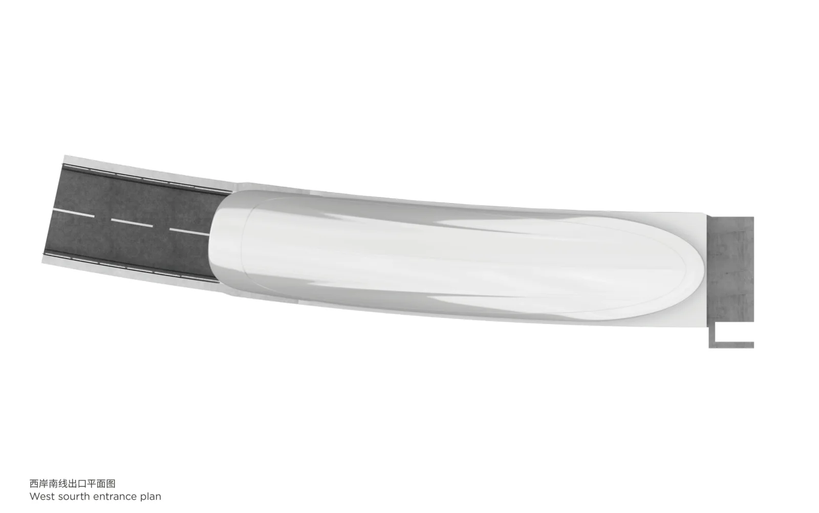 BIM Architecture | Haikou Civilization East Tunnel Light Transition Design: Elegant and Pure White Shell/Panda China