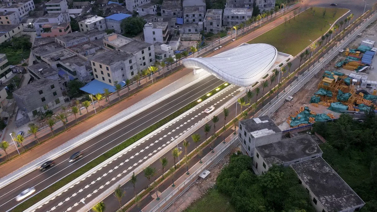 BIM Architecture | Haikou Civilization East Tunnel Light Transition Design: Elegant and Pure White Shell/Panda China