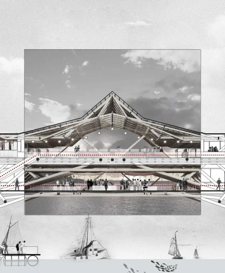 BIM Architecture | 2019 Benchmark Cup Second Prize | Building a Waterfront Craft Museum with Traditional Wooden Arch Bridge Technology