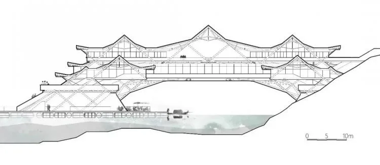 BIM Architecture | 2019 Benchmark Cup Second Prize | Building a Waterfront Craft Museum with Traditional Wooden Arch Bridge Technology
