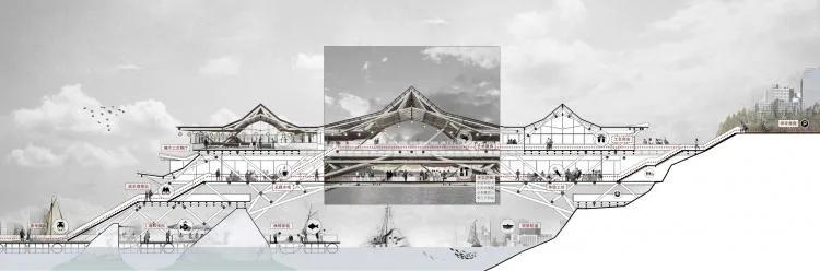 BIM Architecture | 2019 Benchmark Cup Second Prize | Building a Waterfront Craft Museum with Traditional Wooden Arch Bridge Technology