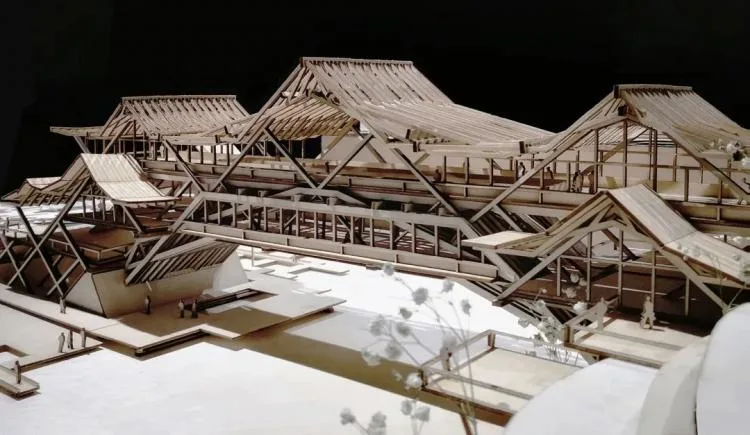 BIM Architecture | 2019 Benchmark Cup Second Prize | Building a Waterfront Craft Museum with Traditional Wooden Arch Bridge Technology