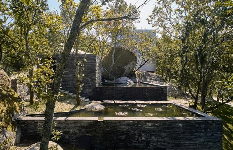 BIM Architecture | A concrete chapel nestled in the woods, serene, elegant, and full of natural atmosphere, by Nicholas Burns, Portugal