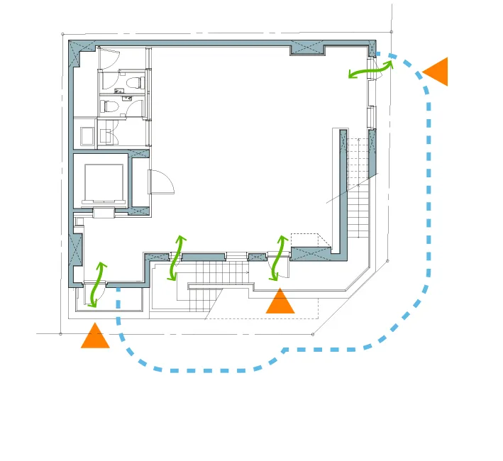 BIM Architecture | Arakawa Building, a residential and office building with overlapping staircases in a pure 'concave' shape/daily construction design