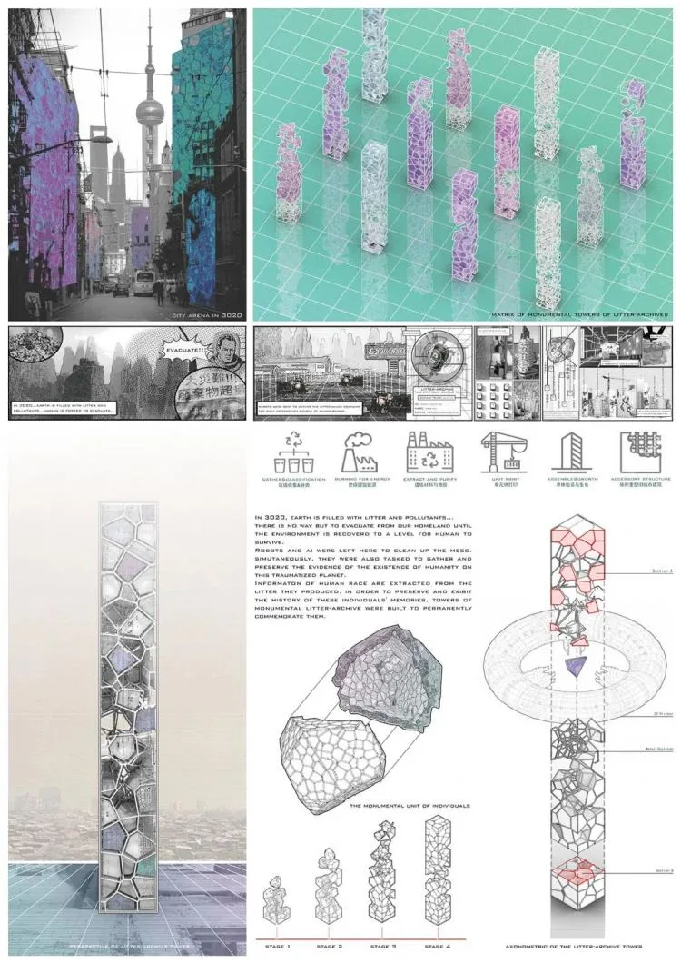 BIM Architecture | A third year project from the Department of Architecture at Zhejiang University, with each display board comparable to a movie poster