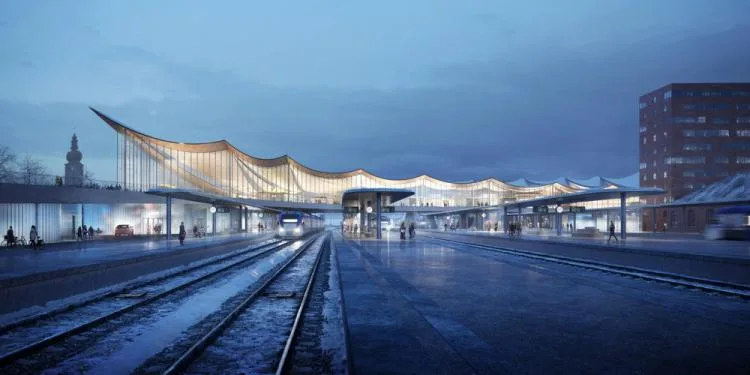 BIM Architecture | Integrated Transportation Hub/BIG with One Leaf Roof