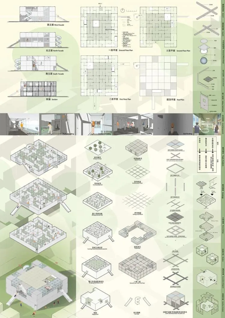 BIM Architecture | A third year project from the Department of Architecture at Zhejiang University, with each display board comparable to a movie poster