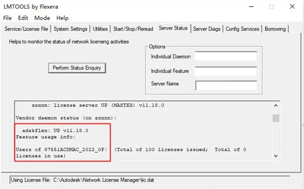 License server status check