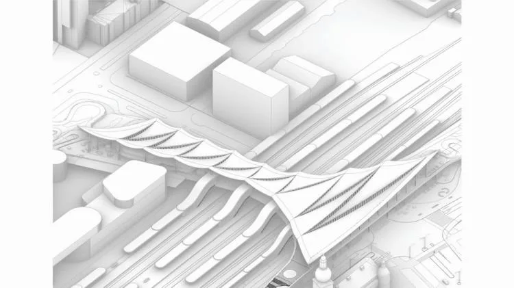 BIM Architecture | Integrated Transportation Hub/BIG with One Leaf Roof
