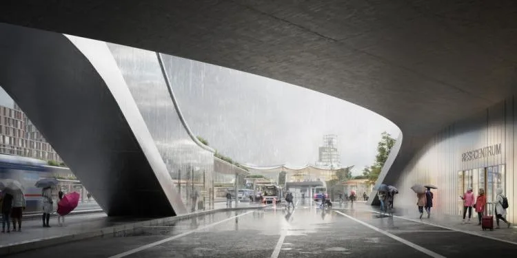 BIM Architecture | Integrated Transportation Hub/BIG with One Leaf Roof