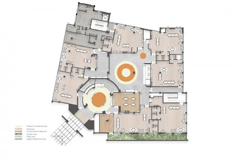 BIM Architecture | Guancui International Kindergarten, Open Children's Exploration Teaching Space/VMDPE Roundway Design