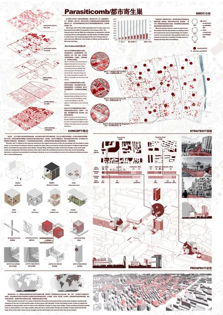 BIM Architecture | A third year project from the Department of Architecture at Zhejiang University, with each display board comparable to a movie poster