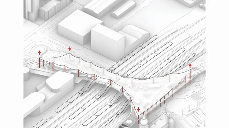 BIM Architecture | Integrated Transportation Hub/BIG with One Leaf Roof