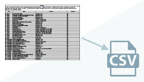 CSV export