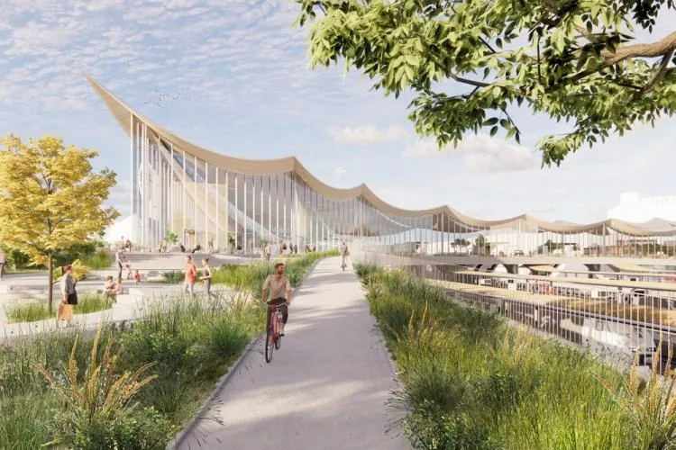 BIM Architecture | Integrated Transportation Hub/BIG with One Leaf Roof