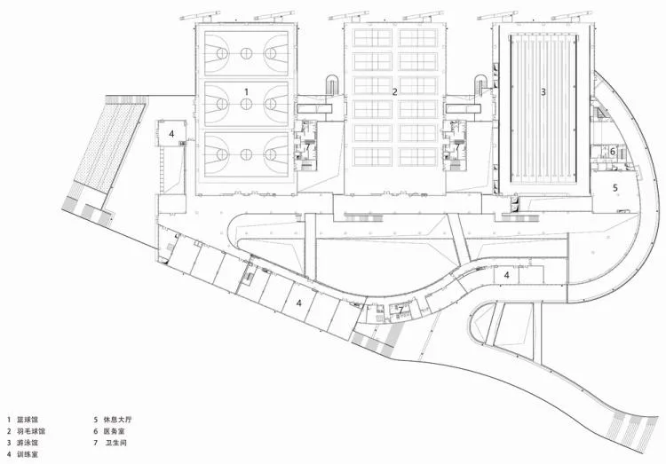 BIM Architecture | Huqiu Mountain, North of New City: Jinchang New City Sports Center/Zhongheng Design Group