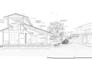 BIM Architecture: Kyoto Sacred Stone House and Japanese Courtyard Landscape by Nakamura Taki & Co., NAP Office-BIM WORLD