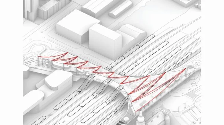 BIM Architecture | Integrated Transportation Hub/BIG with One Leaf Roof