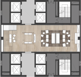 BIM Architecture | Seven Small Houses · High rise Youth Apartment Shared Courtyard Renovation | Seven in One Design