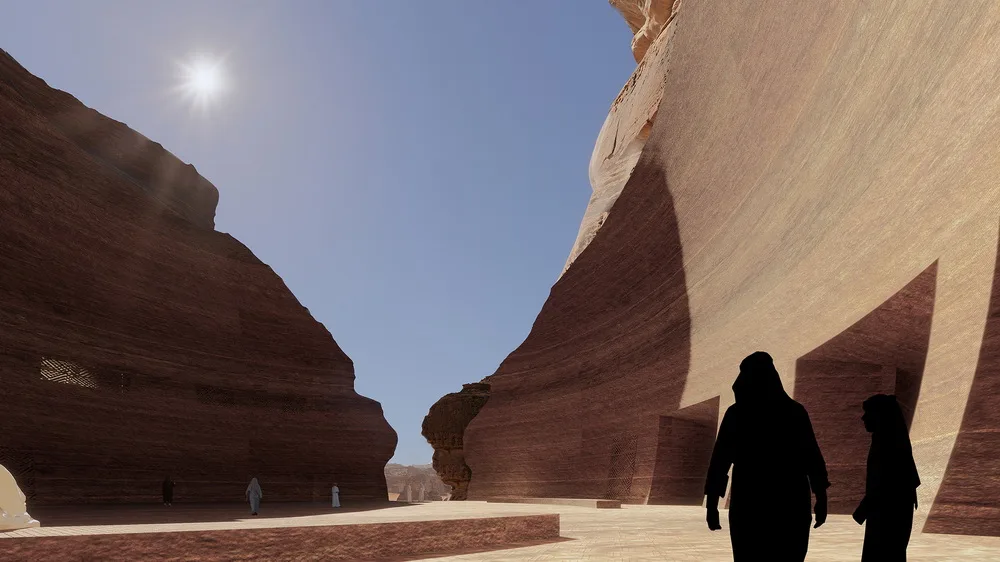 BIM Architecture | Jean Nouvel's New Proposal for a Resort Hotel Under Rock Layers in Saudi Arabia