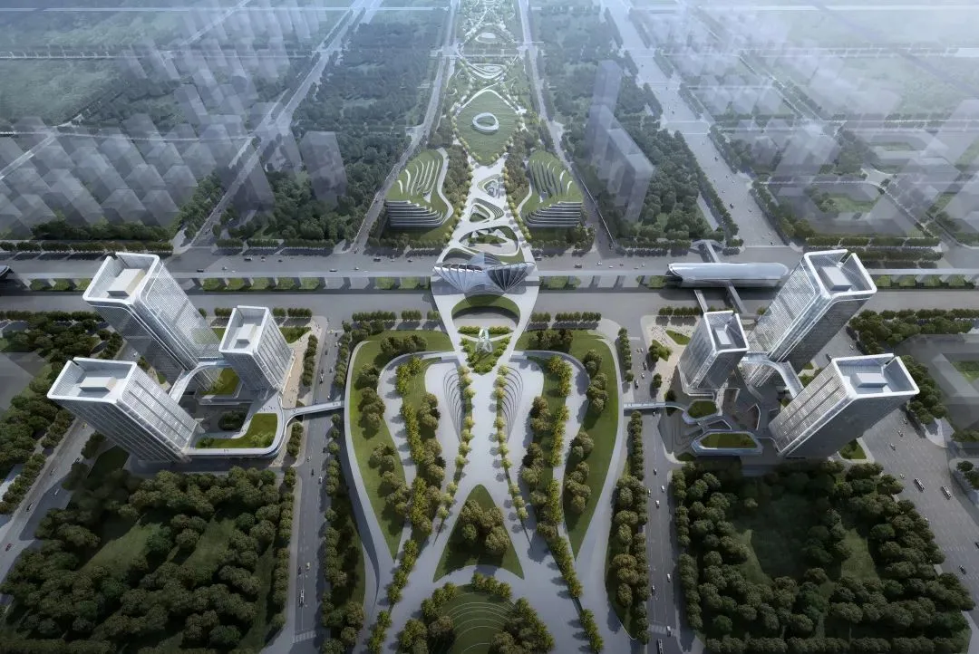 China Merchants Shekou Xi'an Silk Road Center | Olympic Sports Axis, Silk Road Gateway Built Like This