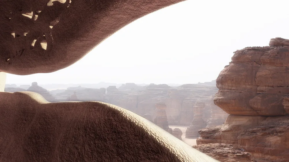BIM Architecture | Jean Nouvel's New Proposal for a Resort Hotel Under Rock Layers in Saudi Arabia