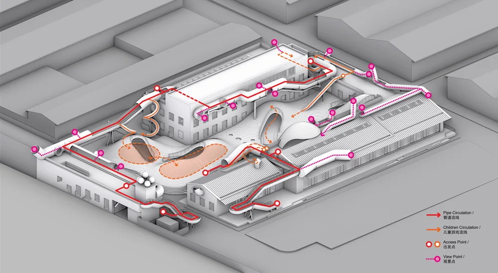 BIM Architecture | Hilltop and Pipe Slide: The Playscape Children's Growth Center/Unaware Architecture