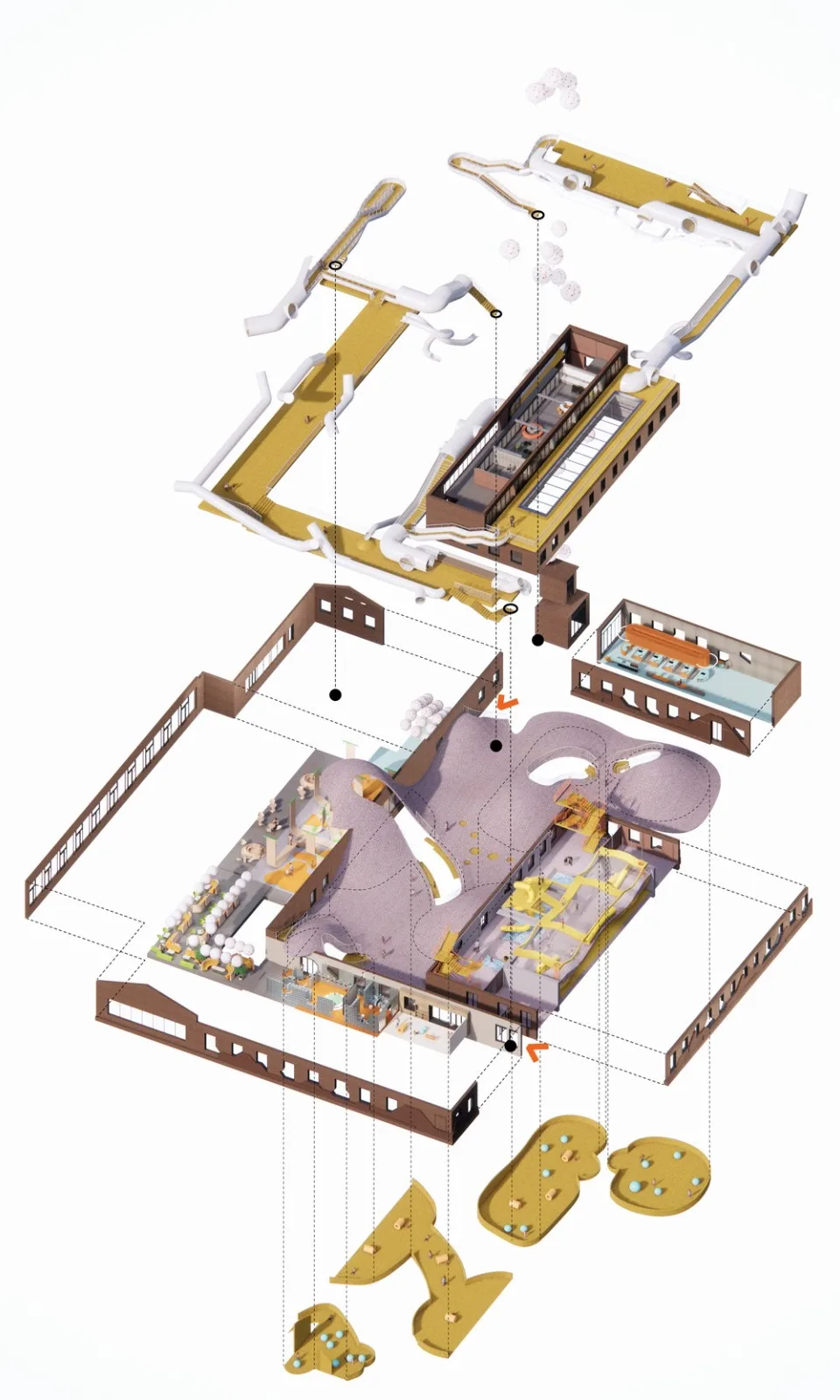 BIM Architecture | Hilltop and Pipe Slide: The Playscape Children's Growth Center/Unaware Architecture