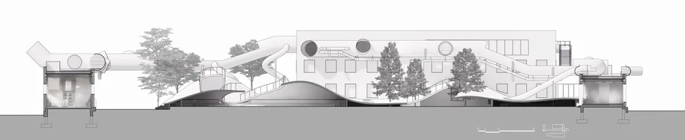 BIM Architecture | Hilltop and Pipe Slide: The Playscape Children's Growth Center/Unaware Architecture