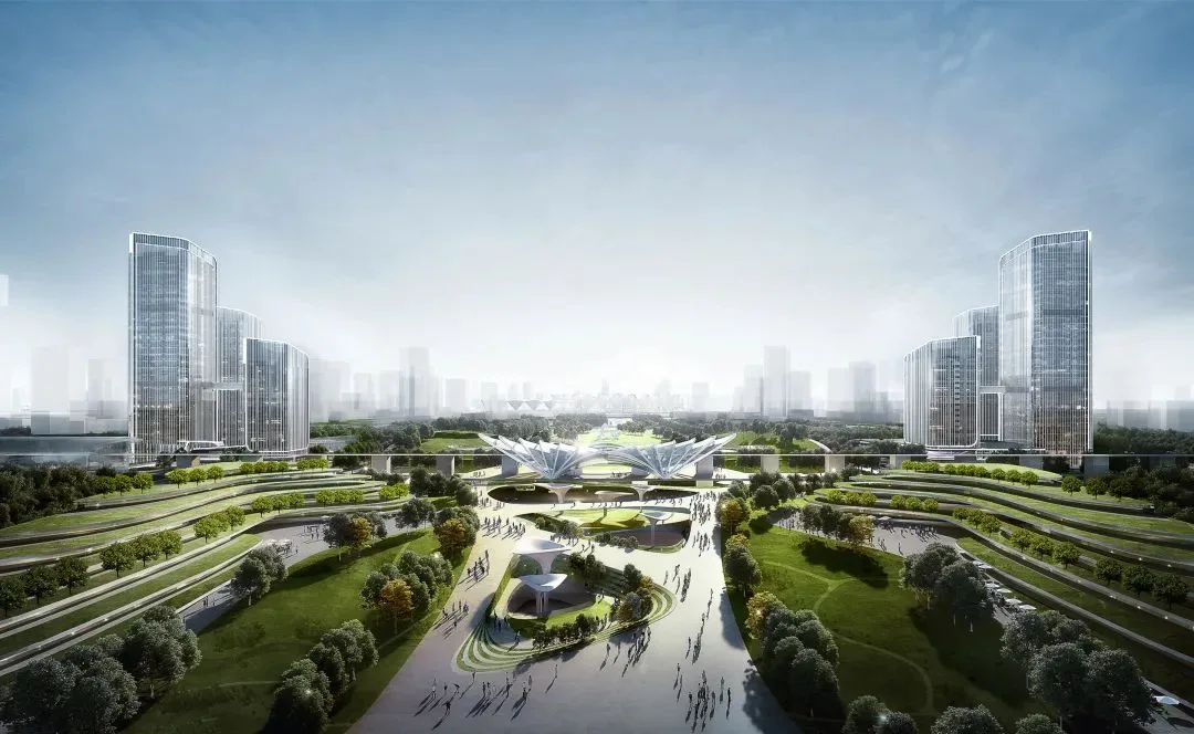 China Merchants Shekou Xi'an Silk Road Center | Olympic Sports Axis, Silk Road Gateway Built Like This