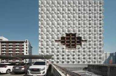 BIM Architecture: White Angel Skyscraper Courtyard Dormitory Design by Plan Architect-BIM WORLD