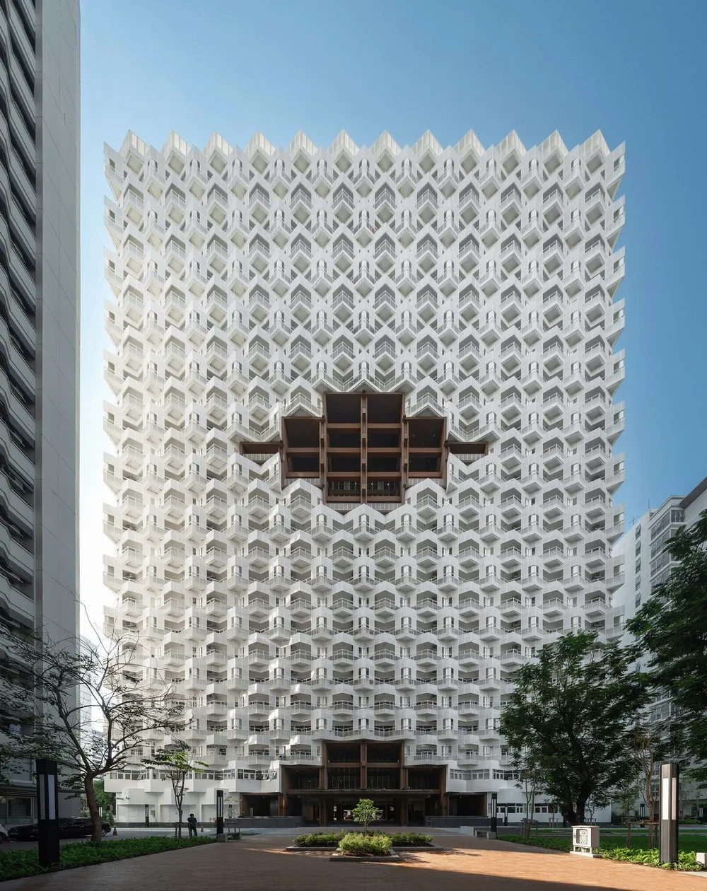 BIM Architecture | White Angel's Skyscraper Courtyard Dormitory Building/Plan Architect