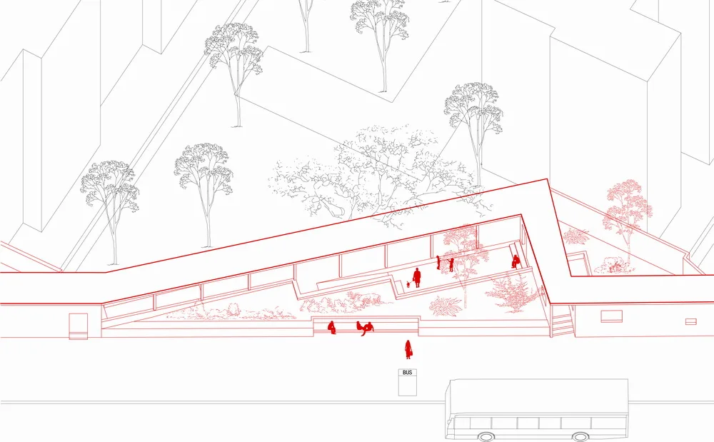 BIM architecture | Multi corridor fence next to residential area/Ziyunzhai building