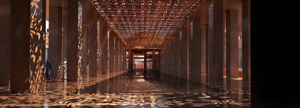 BIM Architecture | Jean Nouvel's New Proposal for a Resort Hotel Under Rock Layers in Saudi Arabia