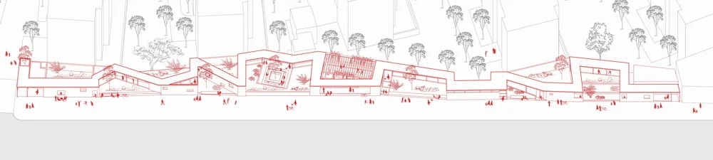 BIM architecture | Multi corridor fence next to residential area/Ziyunzhai building