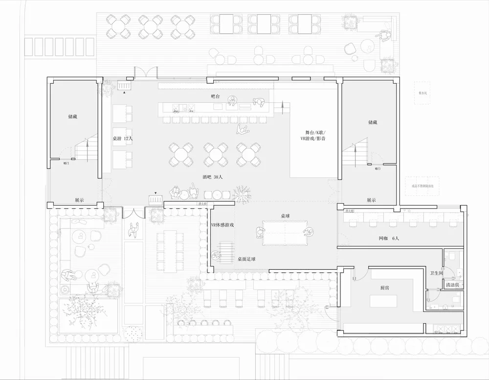 BIM architecture | Inside and outside, each in its own place in the natural mountains and fields