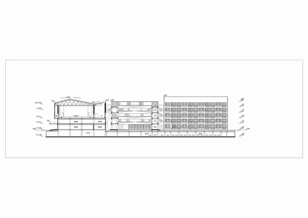 BIM Architecture | Refactoring 'Jiangnan Academy': Suzhou High tech Zone No.4 Middle School/Zhongheng Design - Section 1-1
