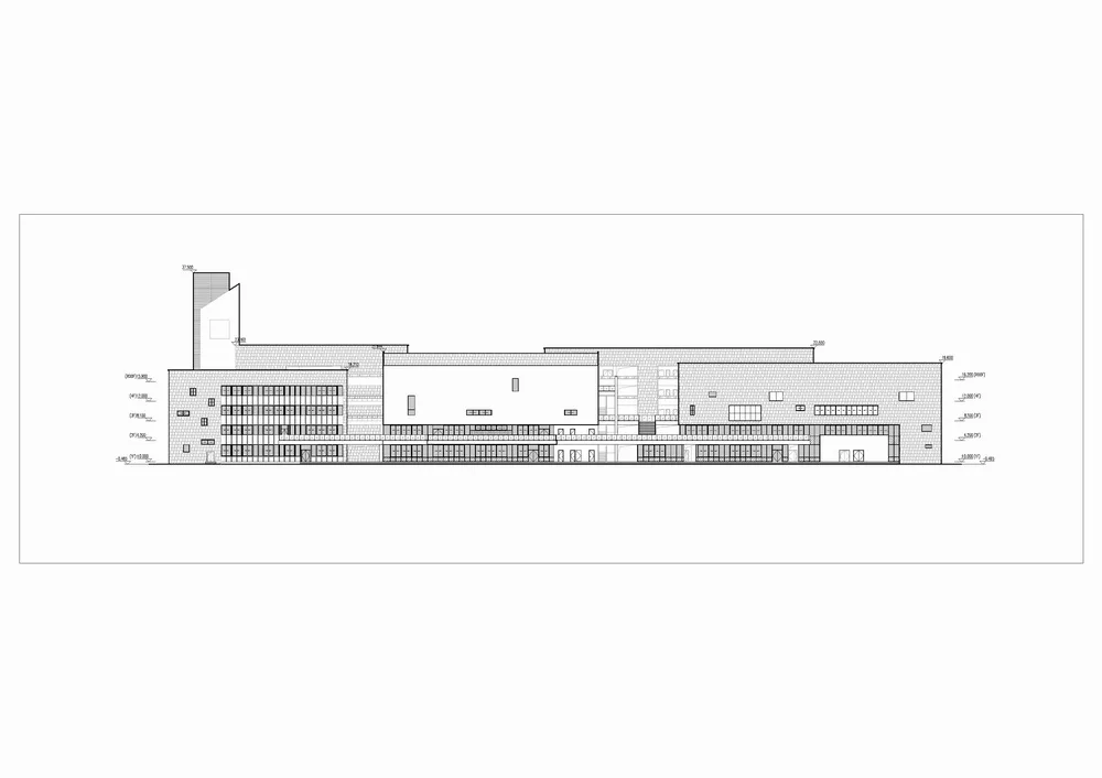 BIM Architecture | Refactoring 'Jiangnan Academy': Suzhou High tech Zone No.4 Middle School/Zhongheng Design - East Elevation