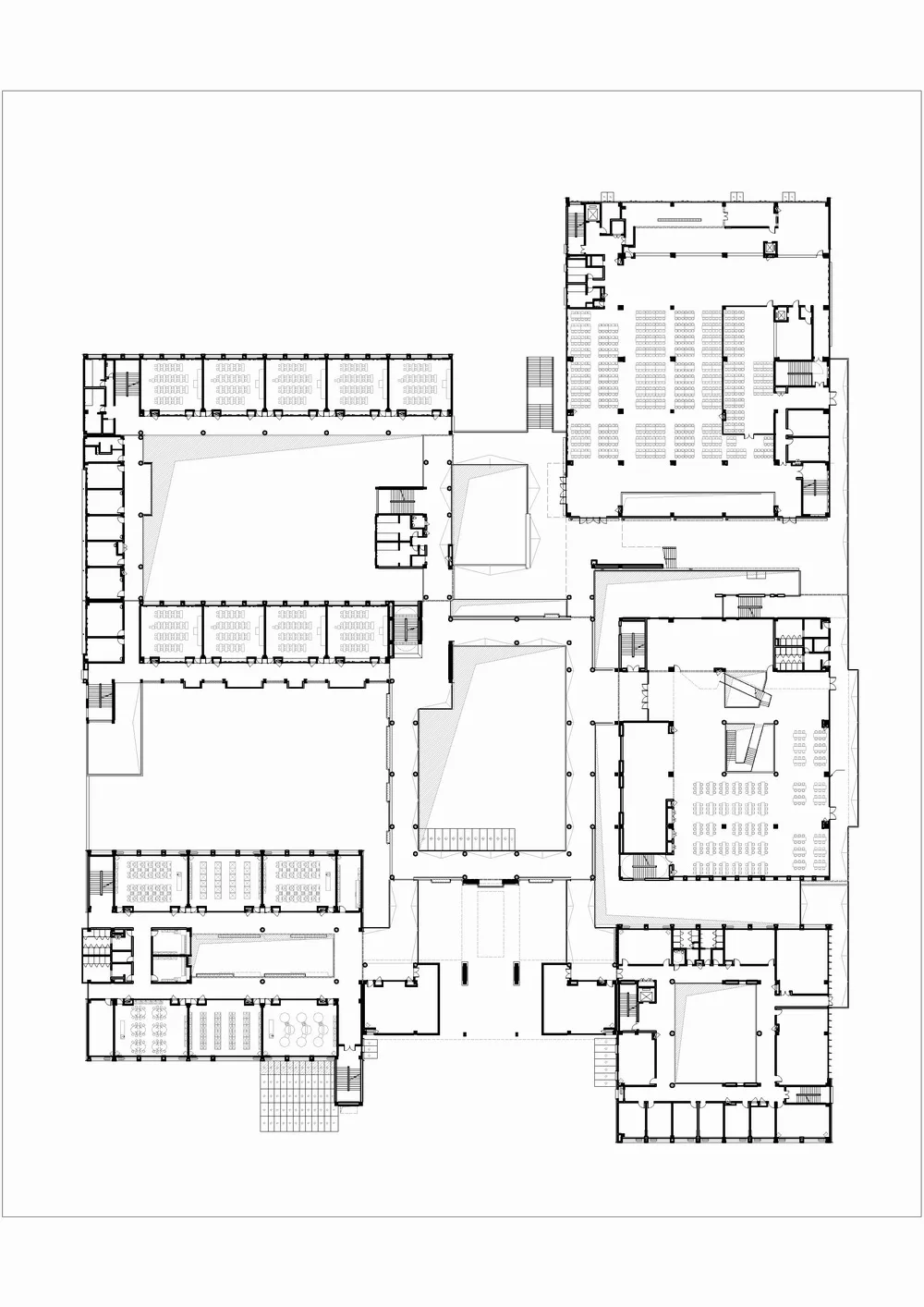 BIM Architecture | Refactoring 'Jiangnan Academy': Suzhou High tech Zone No.4 Middle School/Zhongheng Design - First Floor Plan